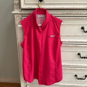 Columbia PFG sleeveless pink size lg